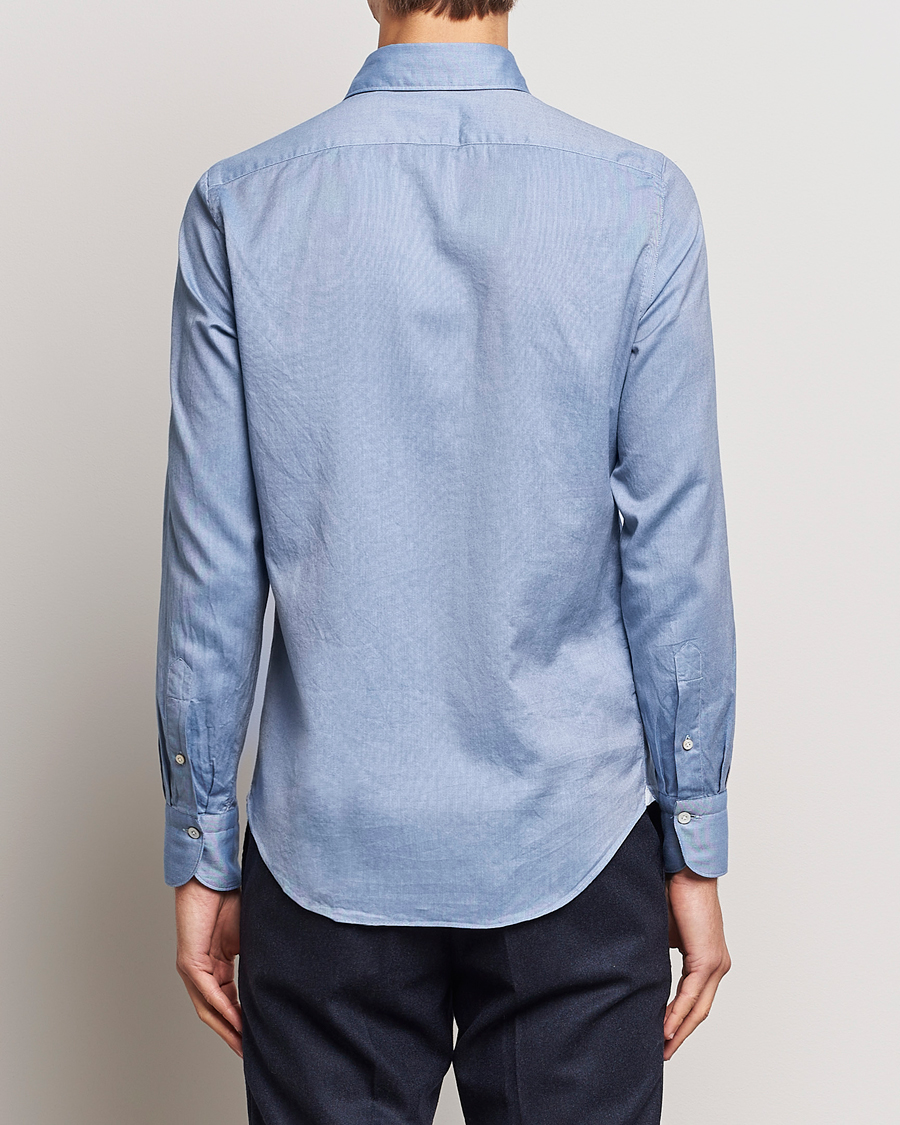 Heren | Overhemden | Finamore Napoli | Tokyo Slim Flannel Shirt Light Blue