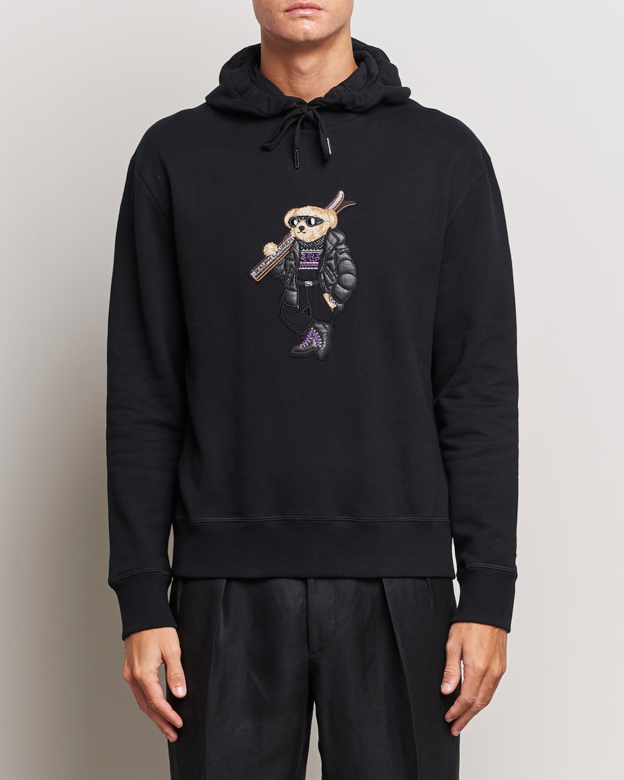 Heren | Truien | Ralph Lauren Purple Label | Luxury Fleece Bear Hoodie Black