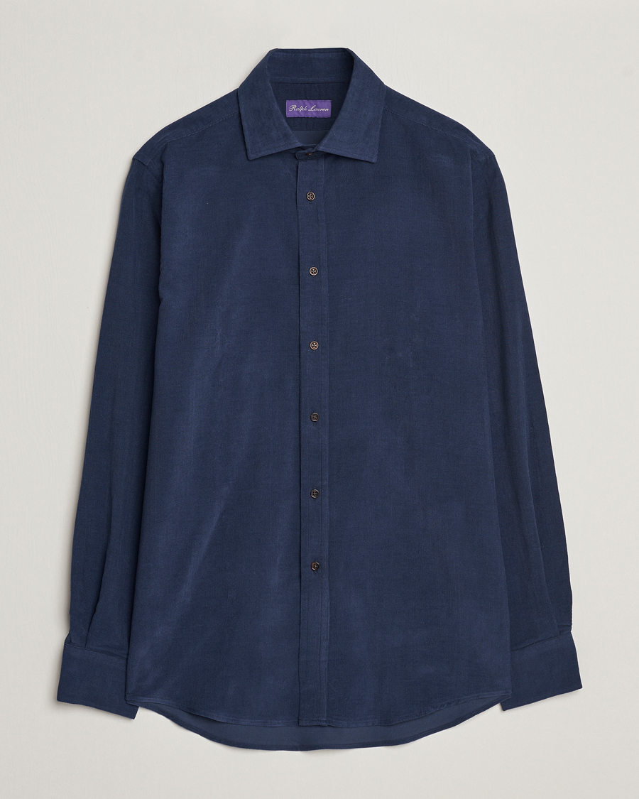 Heren | Overhemden | Ralph Lauren Purple Label | Cotton/Cashmere Corduroy Shirt Navy