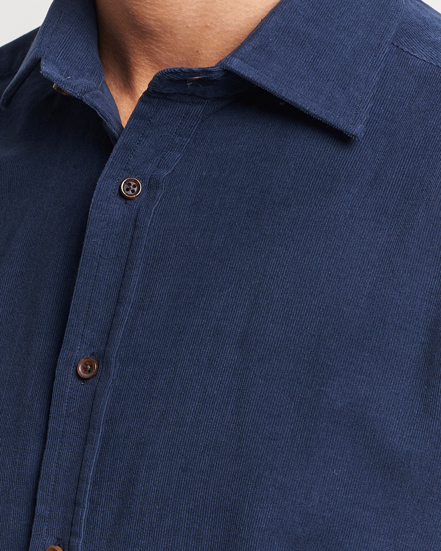 Heren | Overhemden | Ralph Lauren Purple Label | Cotton/Cashmere Corduroy Shirt Navy