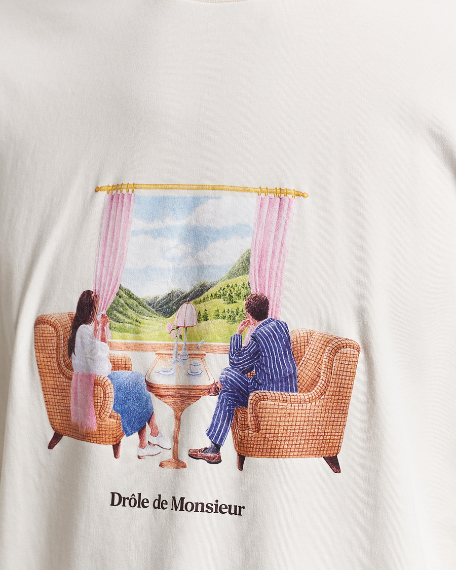 Heren | T-shirts | Drôle de Monsieur | Voyage T-Shirt Cream