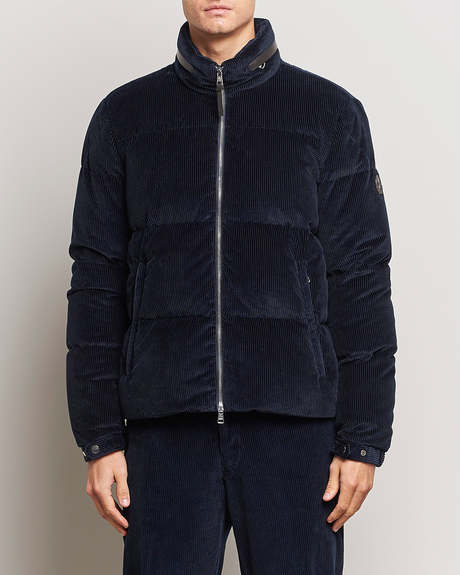 Heren | Jassen | Moncler | Besbre Corduroy Down Jacket Navy