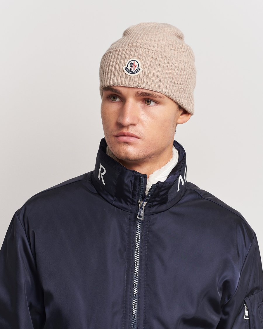 Heren | Moncler Cashmere Beanie Beige | Moncler | Cashmere Beanie Beige