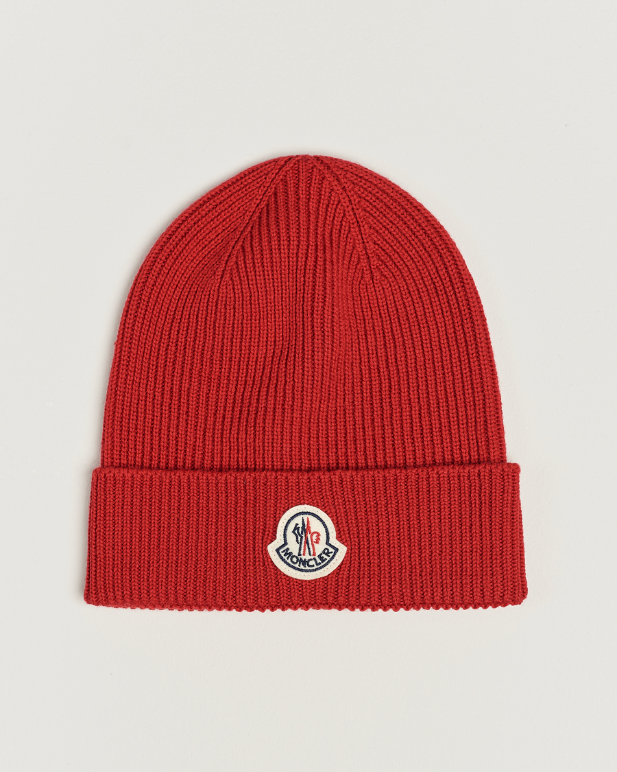 Heren | Moncler | Moncler | Ribbed Wool Beanie Red