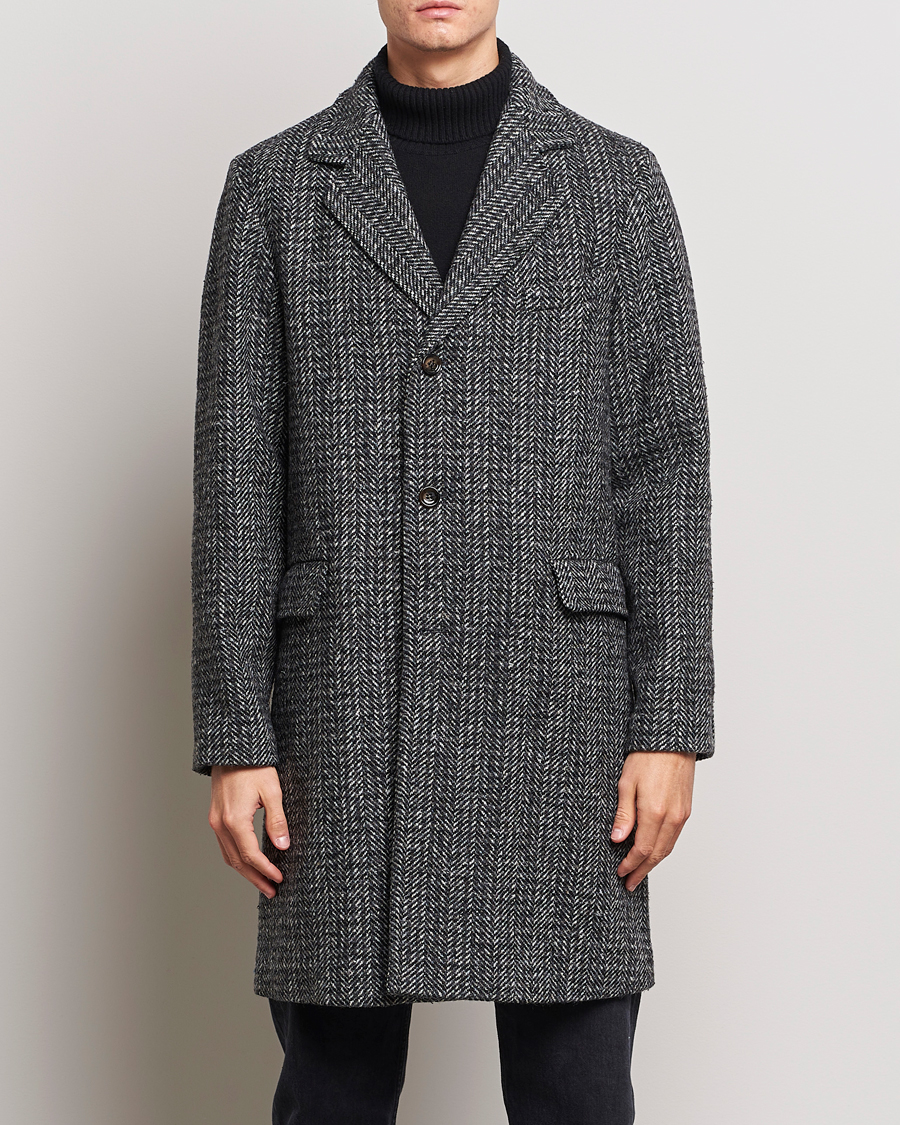 Heren | Jassen | Aspesi | Herringbone Wool Coat Grey