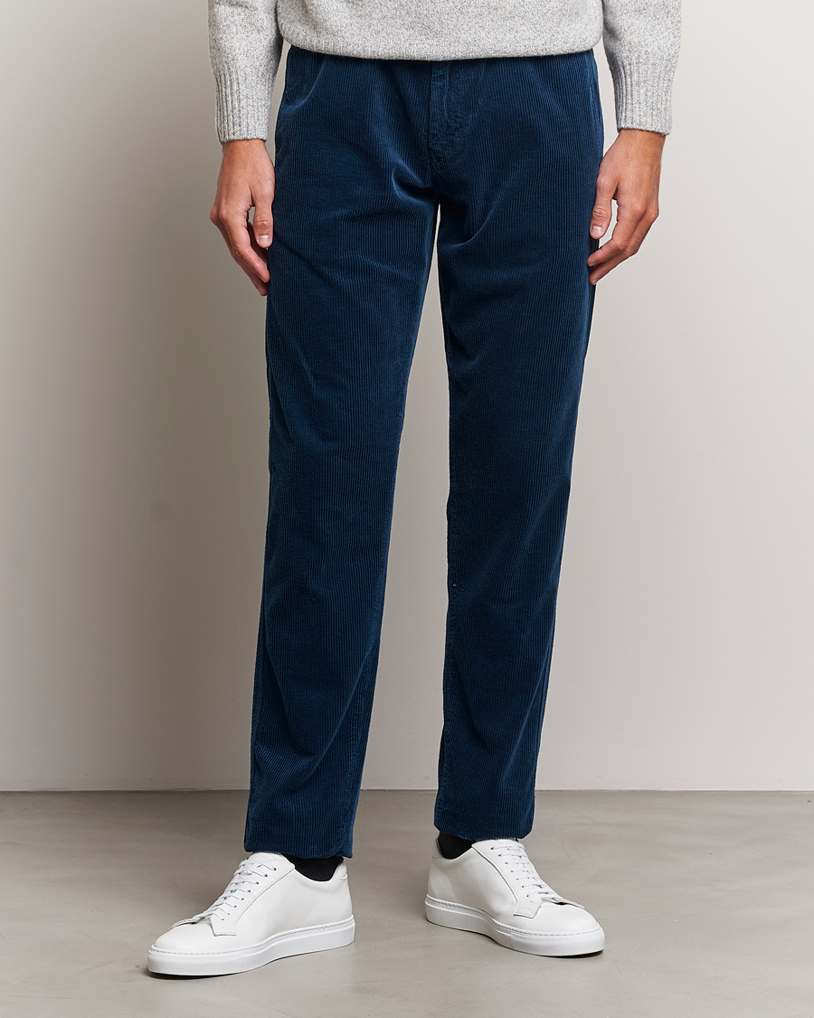 Heren | Sale | Aspesi | Drawstring Corduroy Trousers Navy