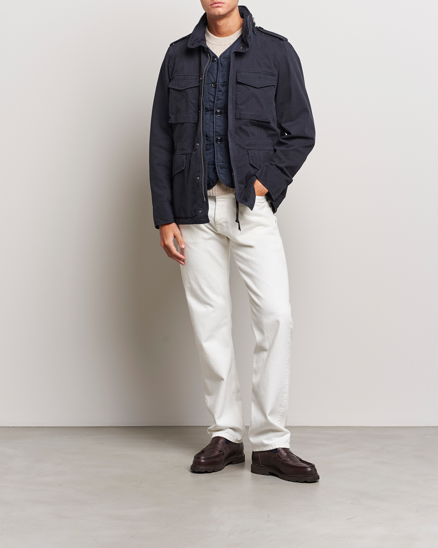 Heren | Jassen | Aspesi | Lined Cotton Field Jacket Navy