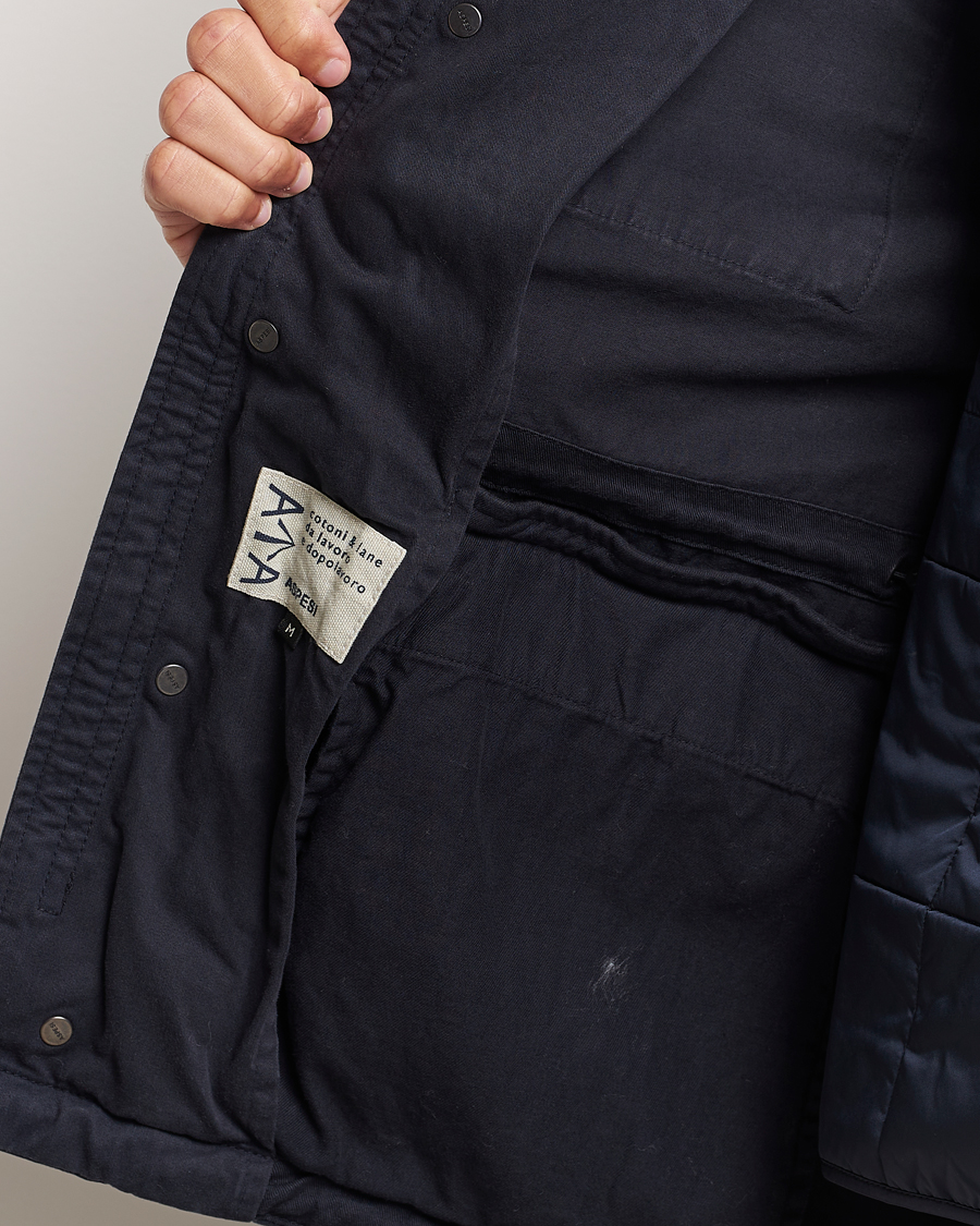 Heren | Jassen | Aspesi | Lined Cotton Field Jacket Navy