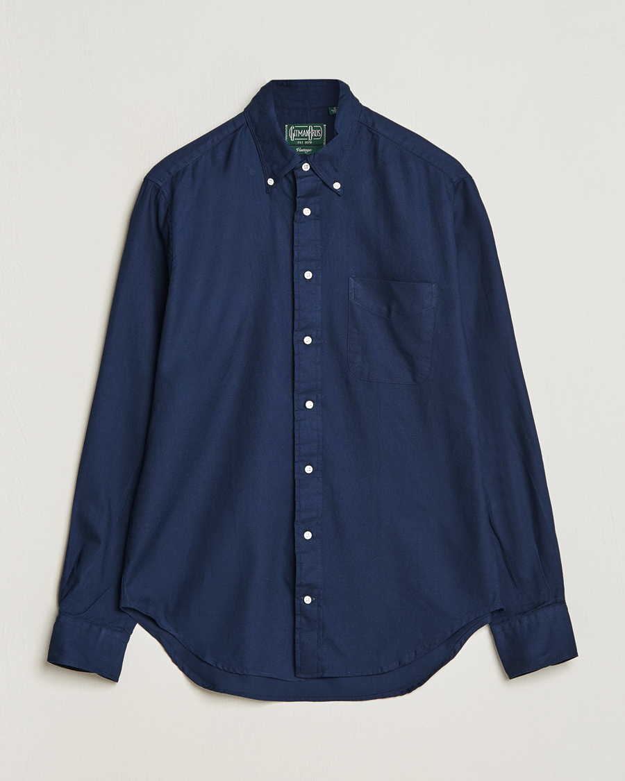 Heren | Overhemden | Gitman Vintage | Button Down Hopsack Shirt Navy