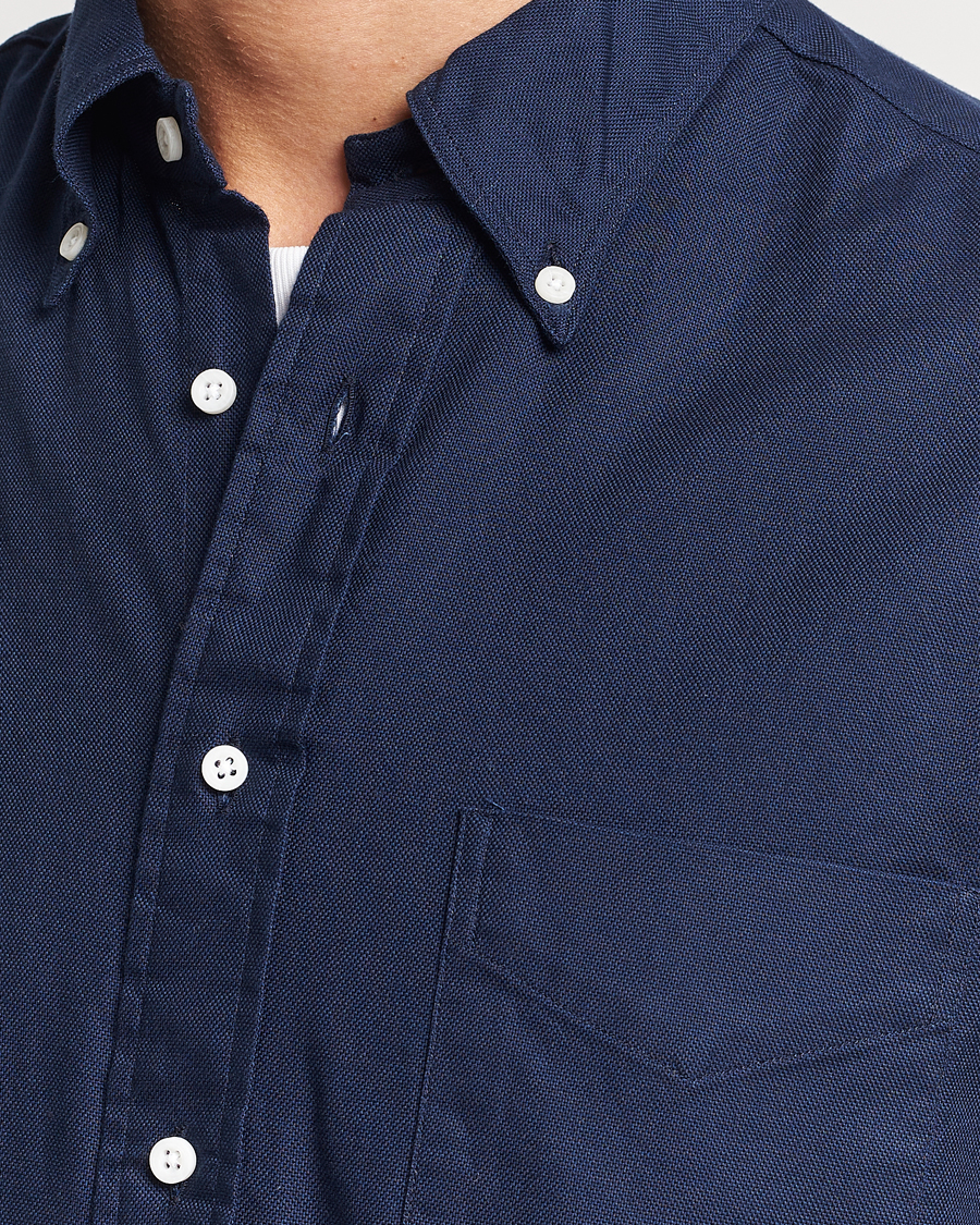 Heren | Overhemden | Gitman Vintage | Button Down Hopsack Shirt Navy