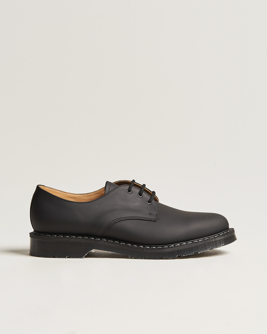 Heren | Handgemaakte schoenen | Solovair | 3 Eye Gibson Shoe Black Greasy