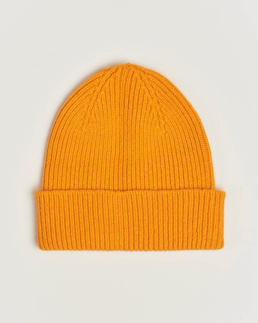 Heren | Mutsen | Le Bonnet | Lambswool/Caregora Beanie Orange Peel