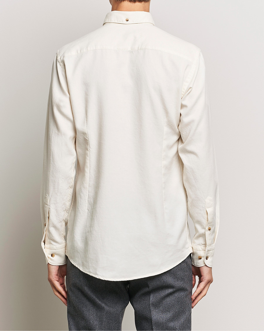 Heren | Overhemden | Eton | Slim Fit Twill Flannel Shirt Off White