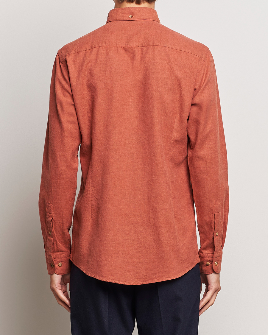 Heren | Overhemden | Eton | Slim Fit Twill Flannel Shirt Rust Red