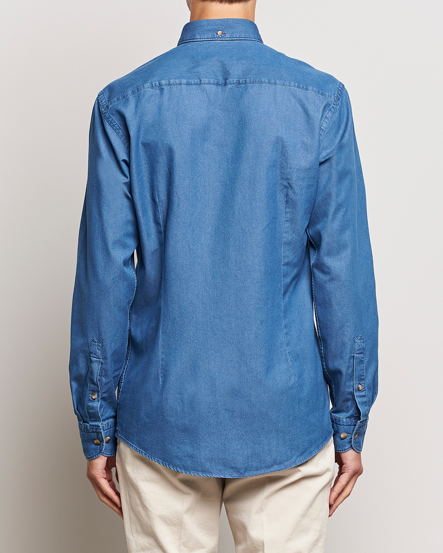 Heren | Overhemden | Eton | Slim Fit Denim Shirt Blue