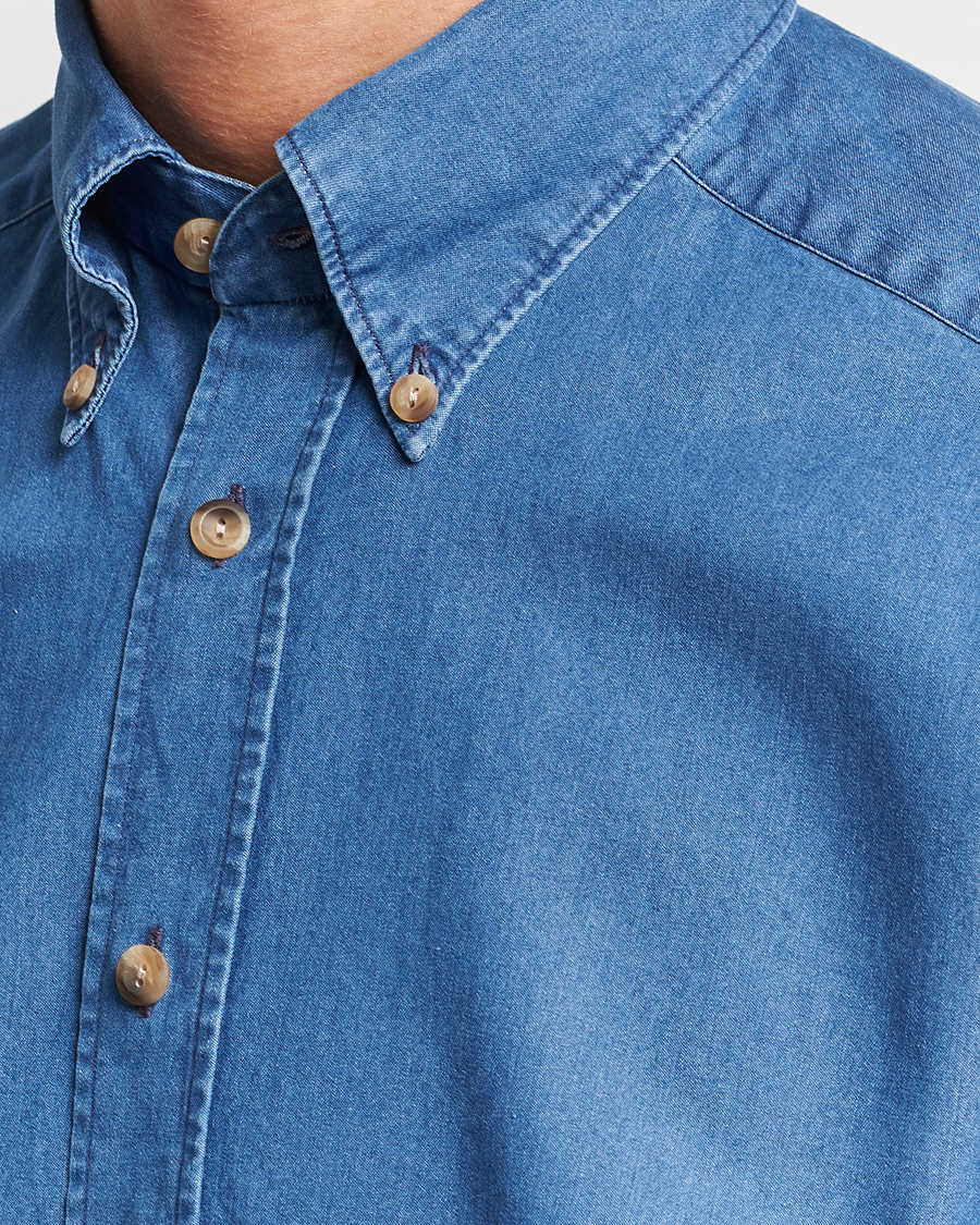 Heren | Overhemden | Eton | Slim Fit Denim Shirt Blue