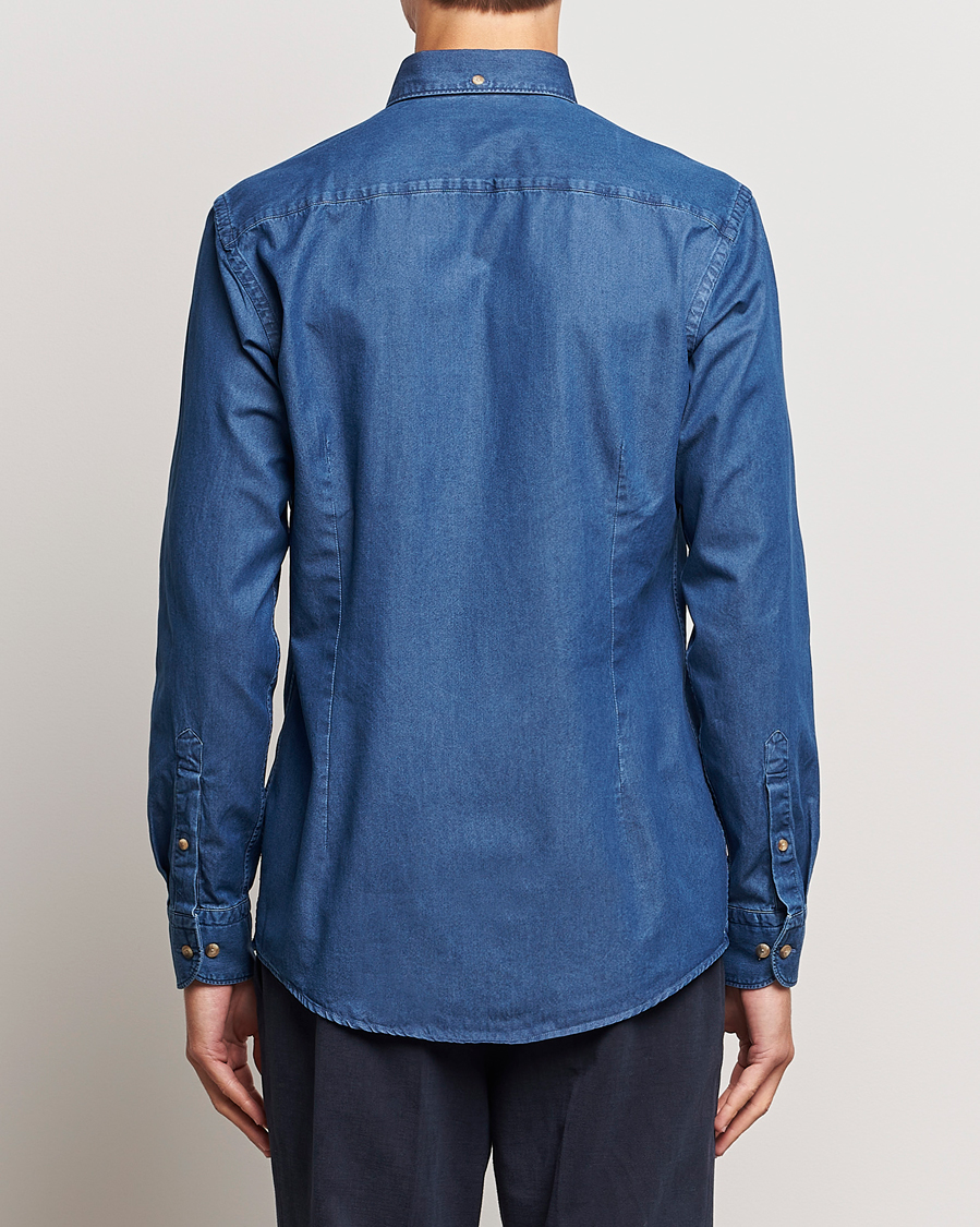 Heren | Overhemden | Eton | Slim Fit Denim Shirt Dark Blue