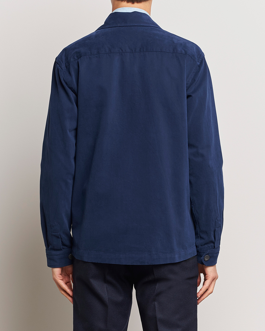 Heren | Overhemden | Eton | Twill Moleskin Overshirt Navy Blue