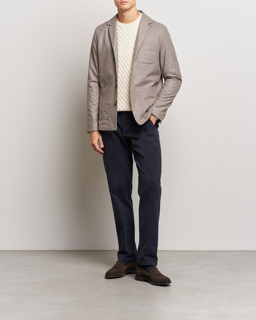 Heren | Overhemden | Eton | Wool/Cashmere Checked Overshirt Brown