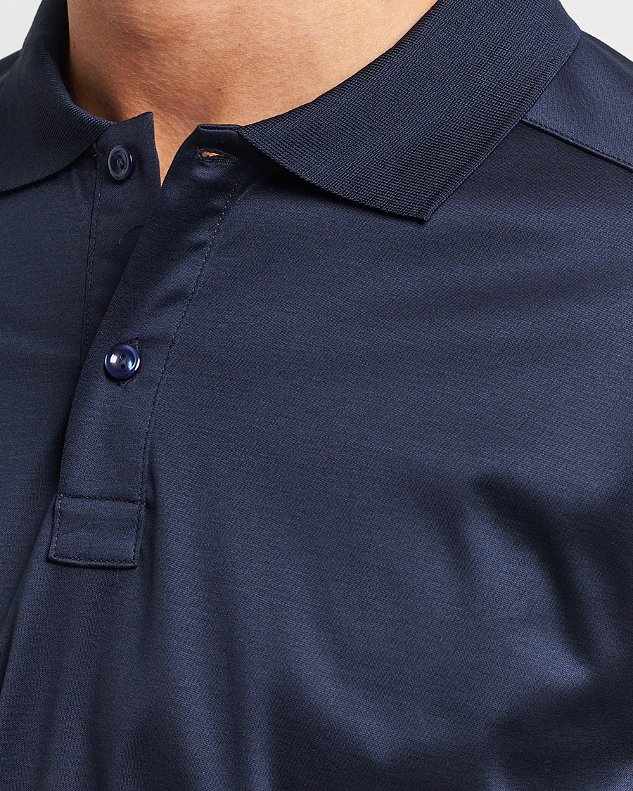 Heren | Truien | Eton | Filo Di Scozia Long Sleeve Polo Navy Blue