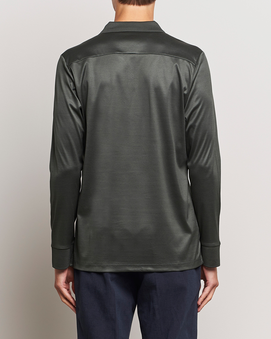 Heren | Truien | Eton | Filo Di Scozia Long Sleeve Polo Dark Green