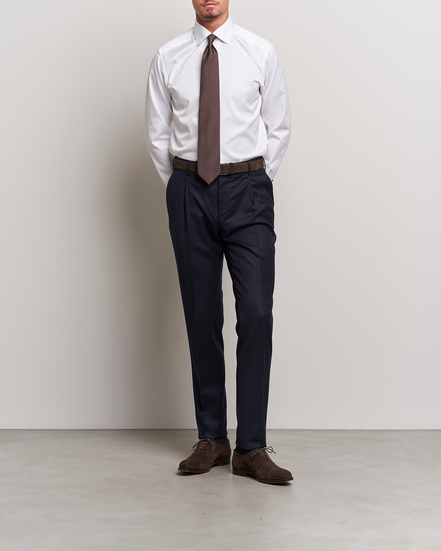 Heren | Overhemden | Eton | Slim Fit Signature Twill Contrast Shirt White