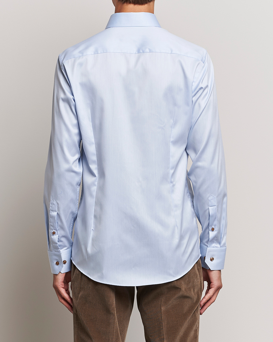 Heren | Overhemden | Eton | Slim Fit Signature Twill Contrast Shirt Blue