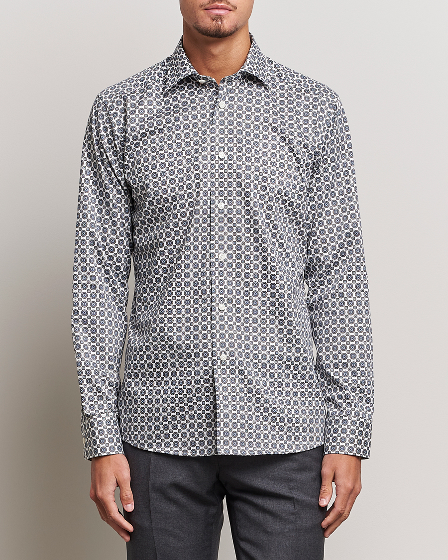 Heren | Overhemden | Eton | Slim Fit Signature Twill Printed Shirt Brown