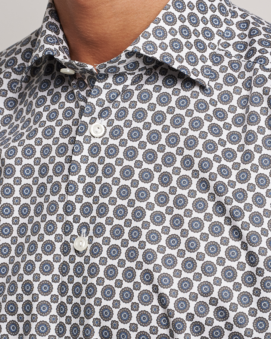 Heren | Overhemden | Eton | Slim Fit Signature Twill Printed Shirt Brown