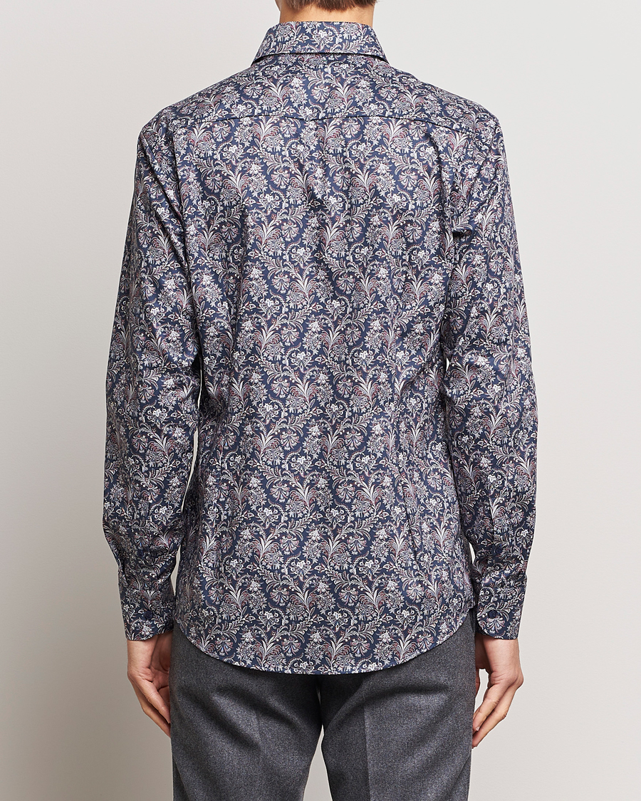 Heren | Overhemden | Eton | Slim Fit Signature Twill Printed Shirt Navy Blue
