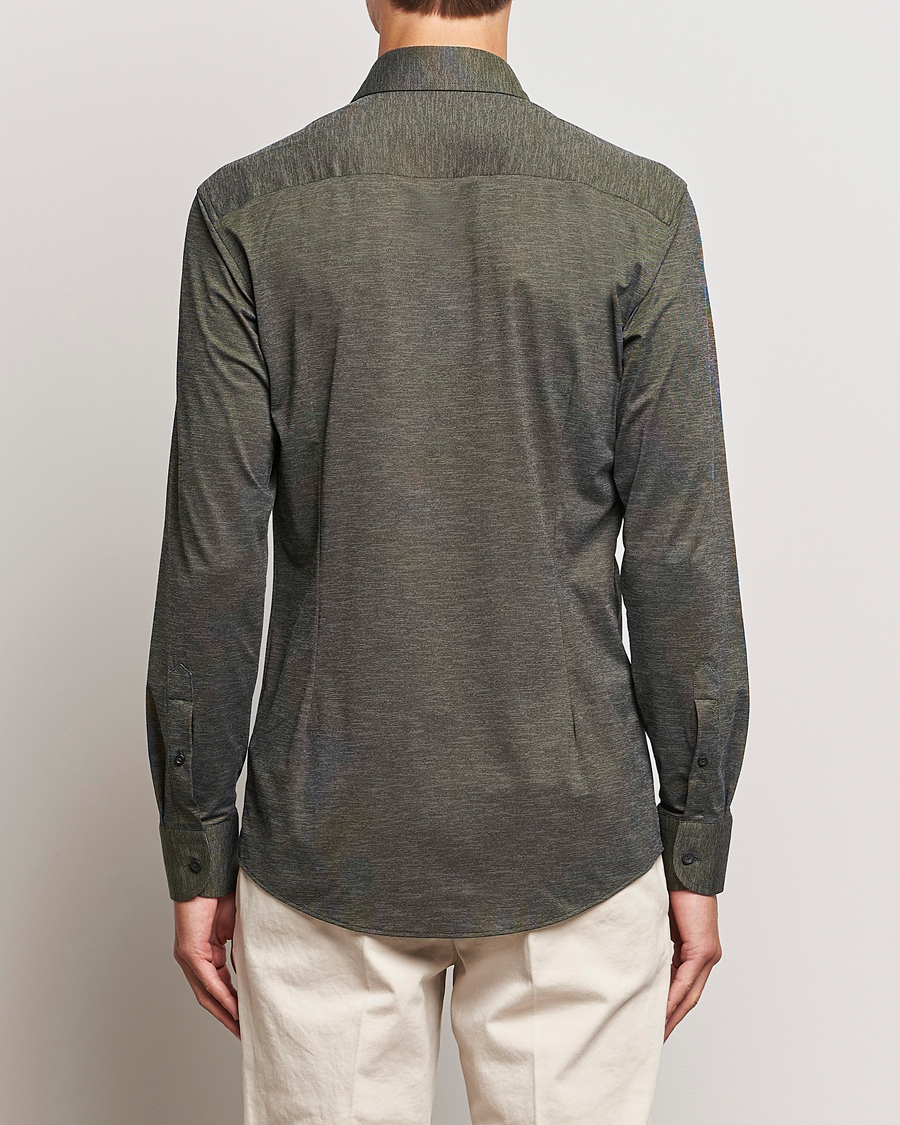 Heren | Overhemden | Eton | Slim Fit Four Way Stretch Shirt Dark Green