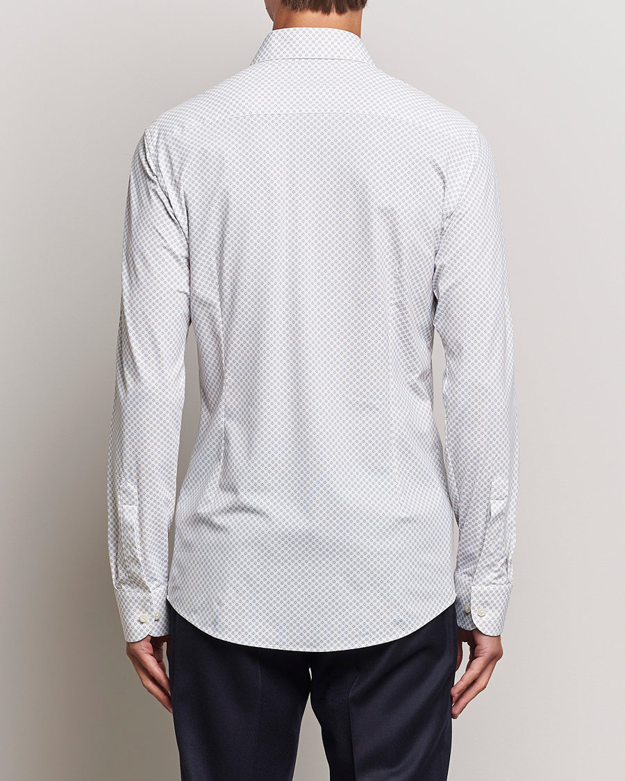 Heren | Overhemden | Eton | Slim Fit Four Way Stretch Printed Shirt Beige