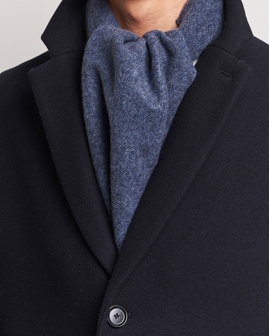 Heren |  | Eton | Wool Two-Faced Scarf Navy/Blue