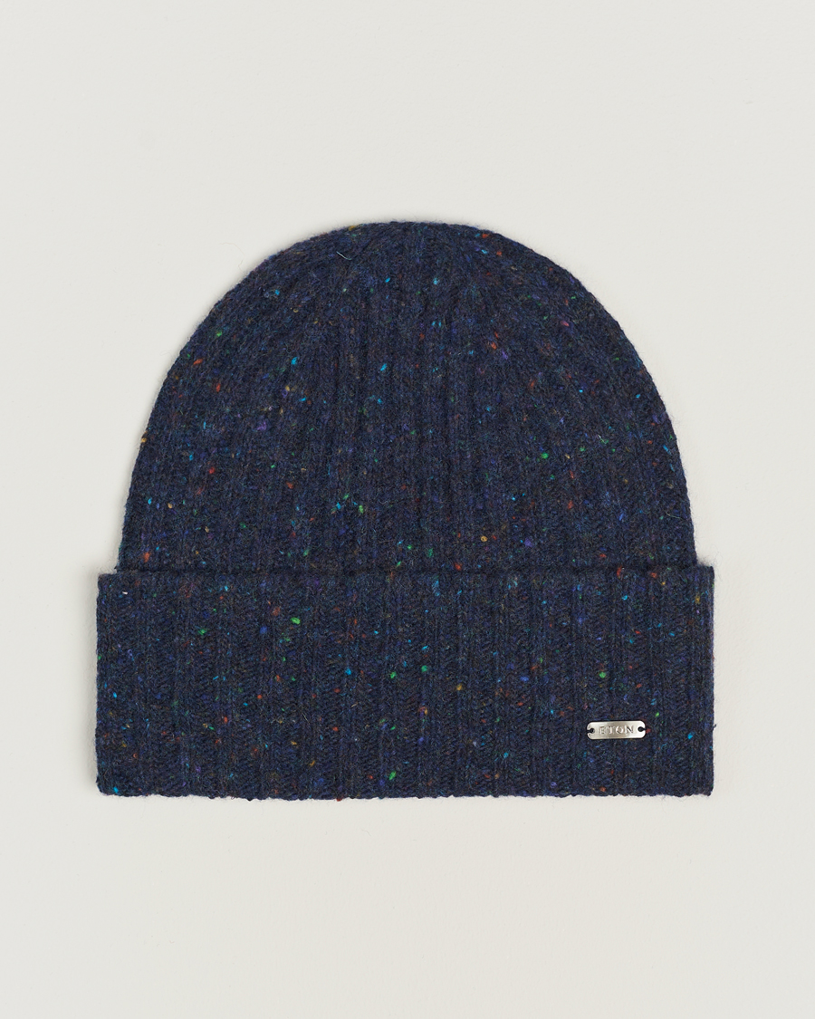 Heren | Eton Wool Blend Donegal Beanie Navy Blue | Eton | Wool Blend Donegal Beanie Navy Blue