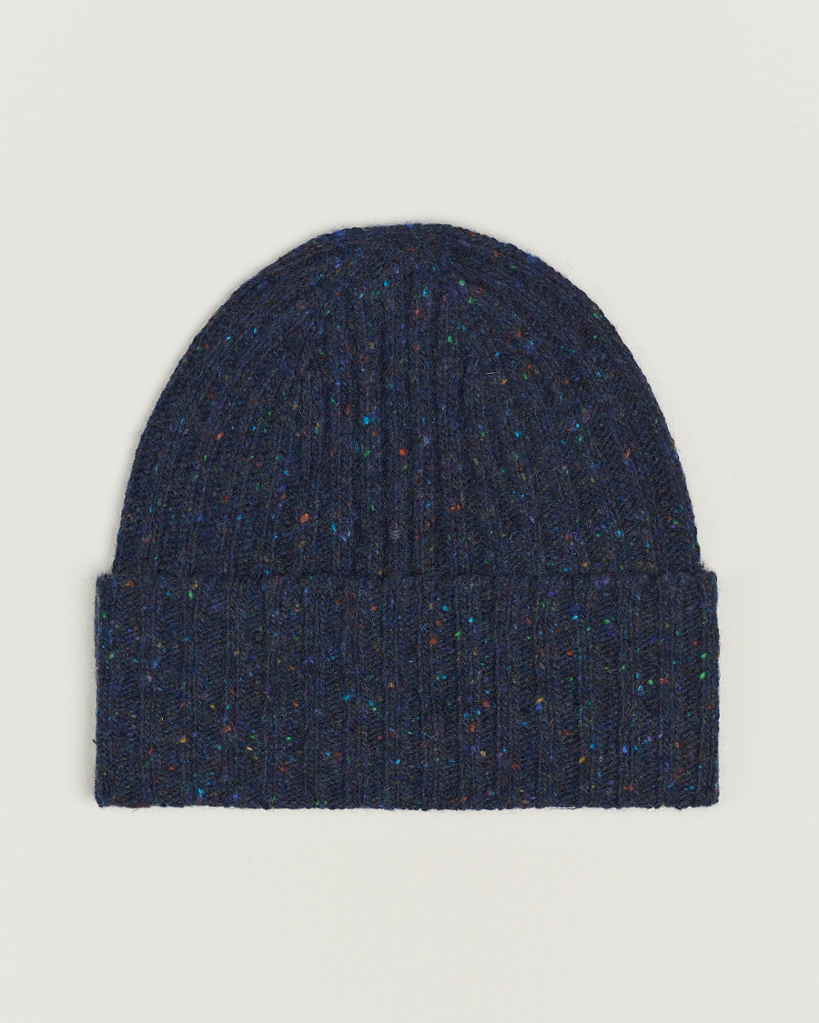 Heren | Eton Wool Blend Donegal Beanie Navy Blue | Eton | Wool Blend Donegal Beanie Navy Blue