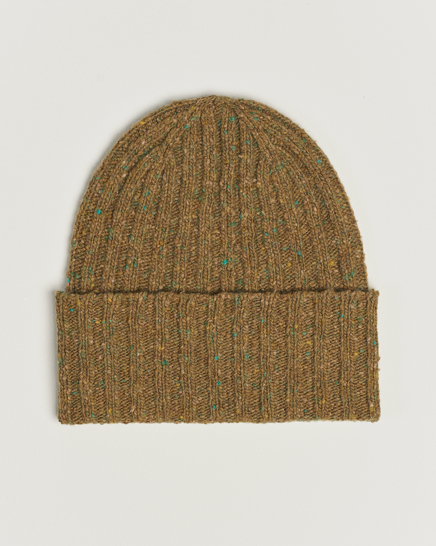 Heren | Eton Wool Blend Donegal Beanie Green | Eton | Wool Blend Donegal Beanie Green
