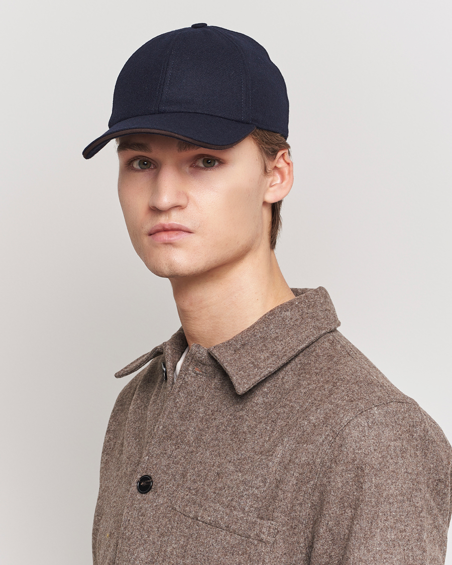 Heren |  | Eton | Wool Baseball Cap Navy Blue