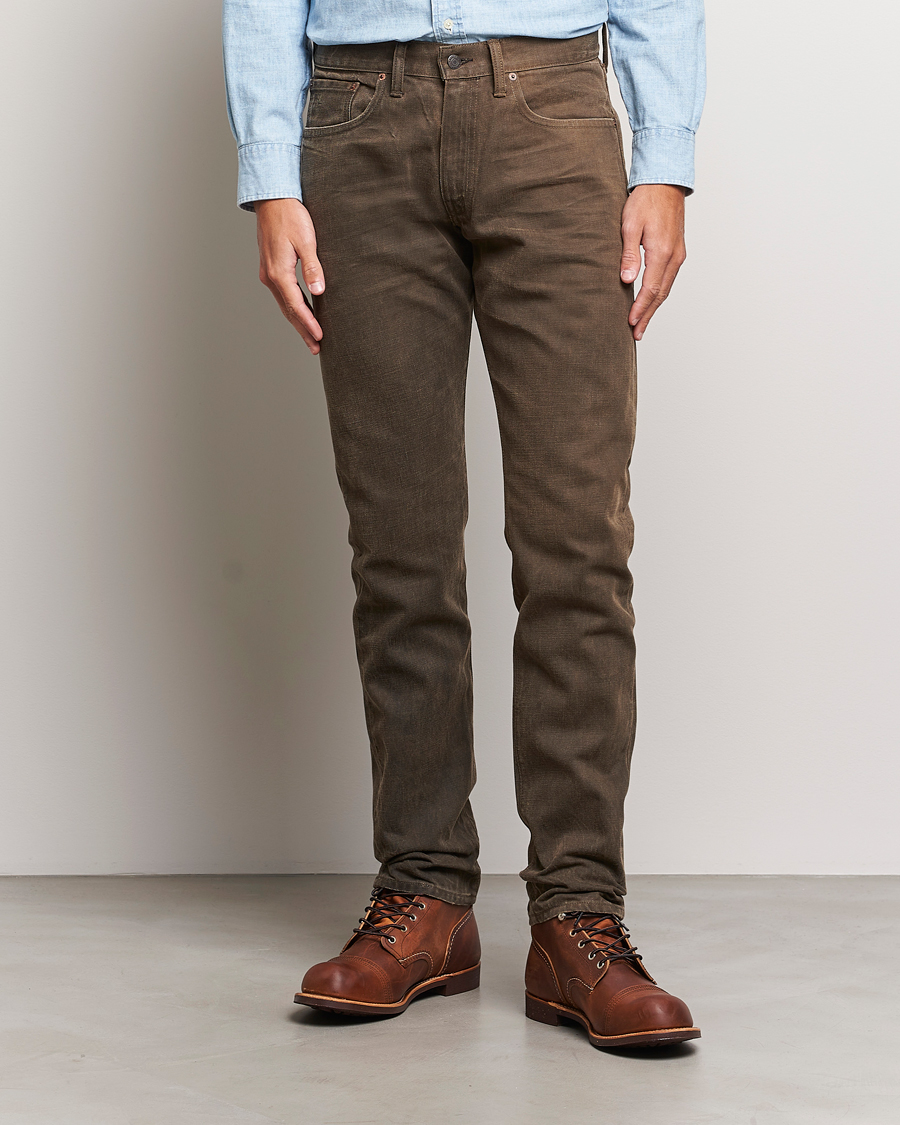 Heren | Jeans | RRL | Slim Fit 5-Pocket Denim Distressed Brown
