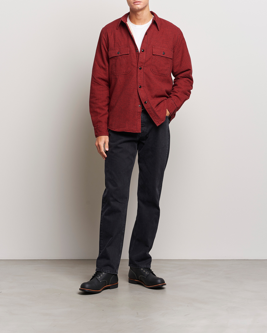 Heren | Jassen | RRL | Vermont Shearling Lined Shirt Jacket Red/Black