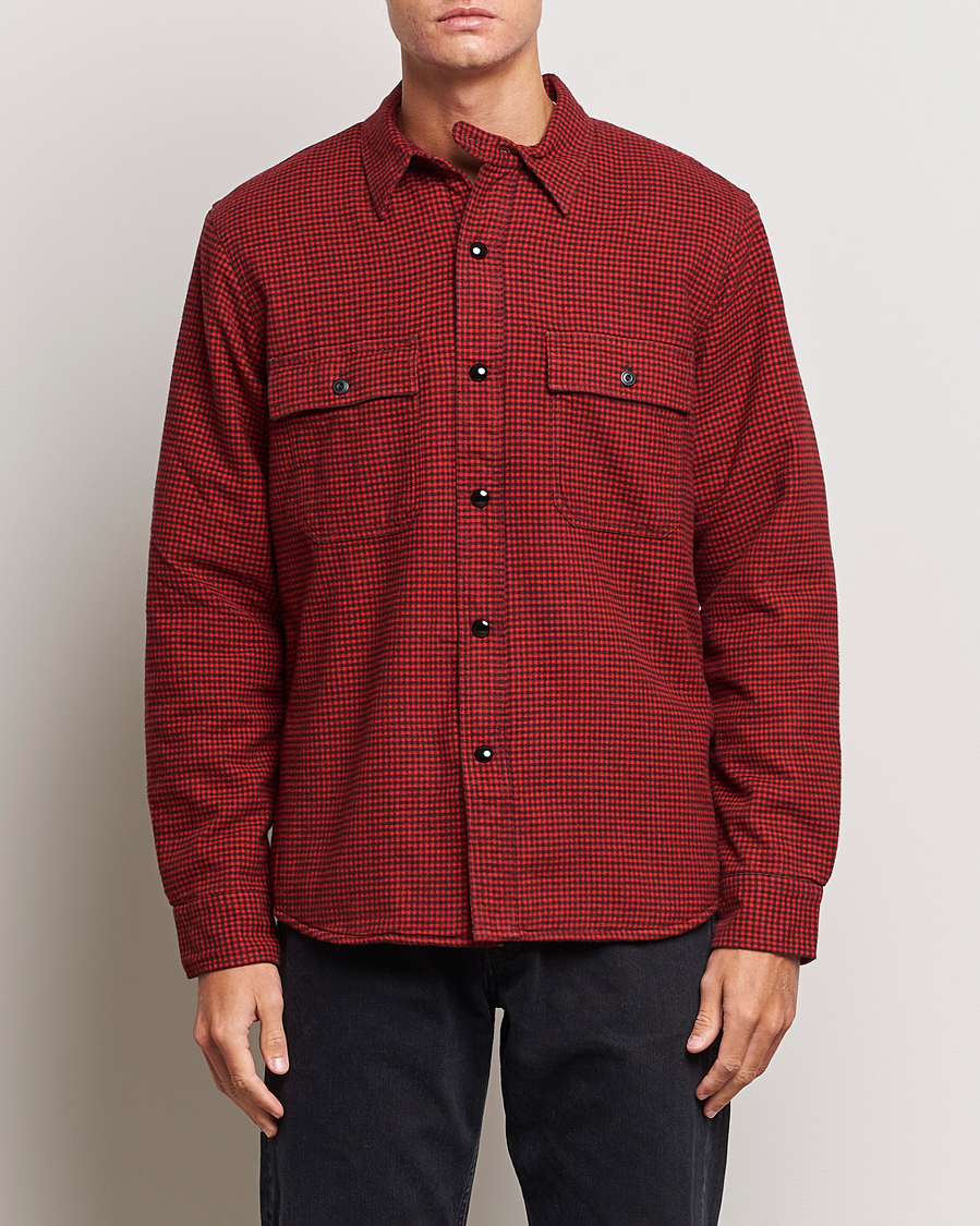 Heren | Jassen | RRL | Vermont Shearling Lined Shirt Jacket Red/Black