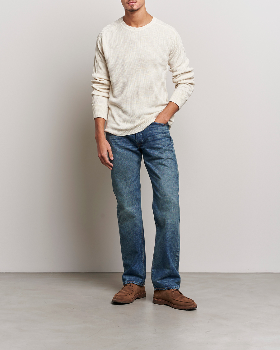 Heren | Truien | RRL | Long Sleeve Henley Paper White
