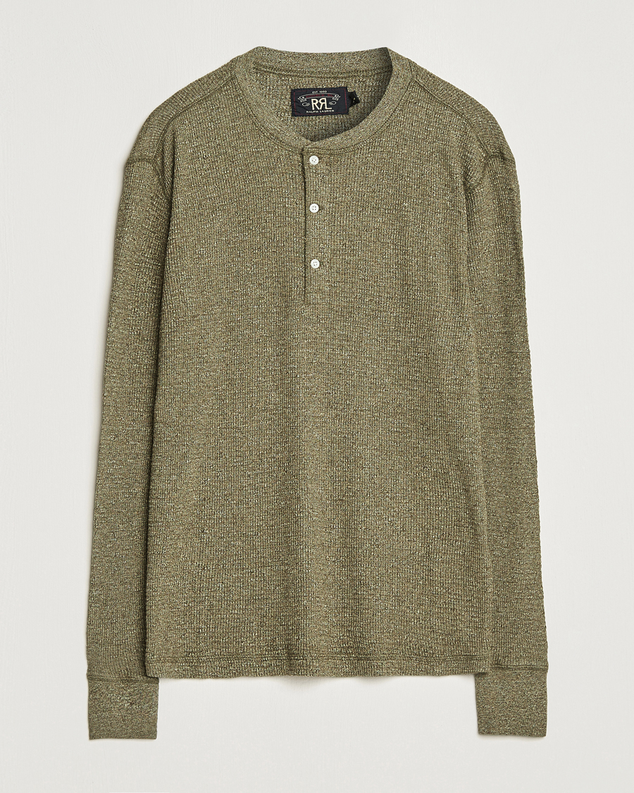 Heren | Truien | RRL | Long Sleeve Henley Olive