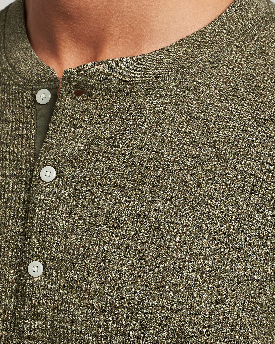 Heren | Truien | RRL | Long Sleeve Henley Olive
