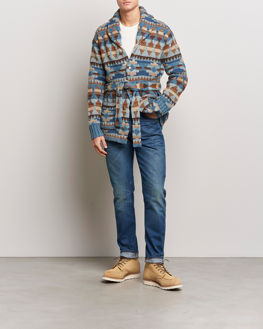 Heren | Truien | RRL | Ranch Shawl Collar Cardigan Brown/Blue