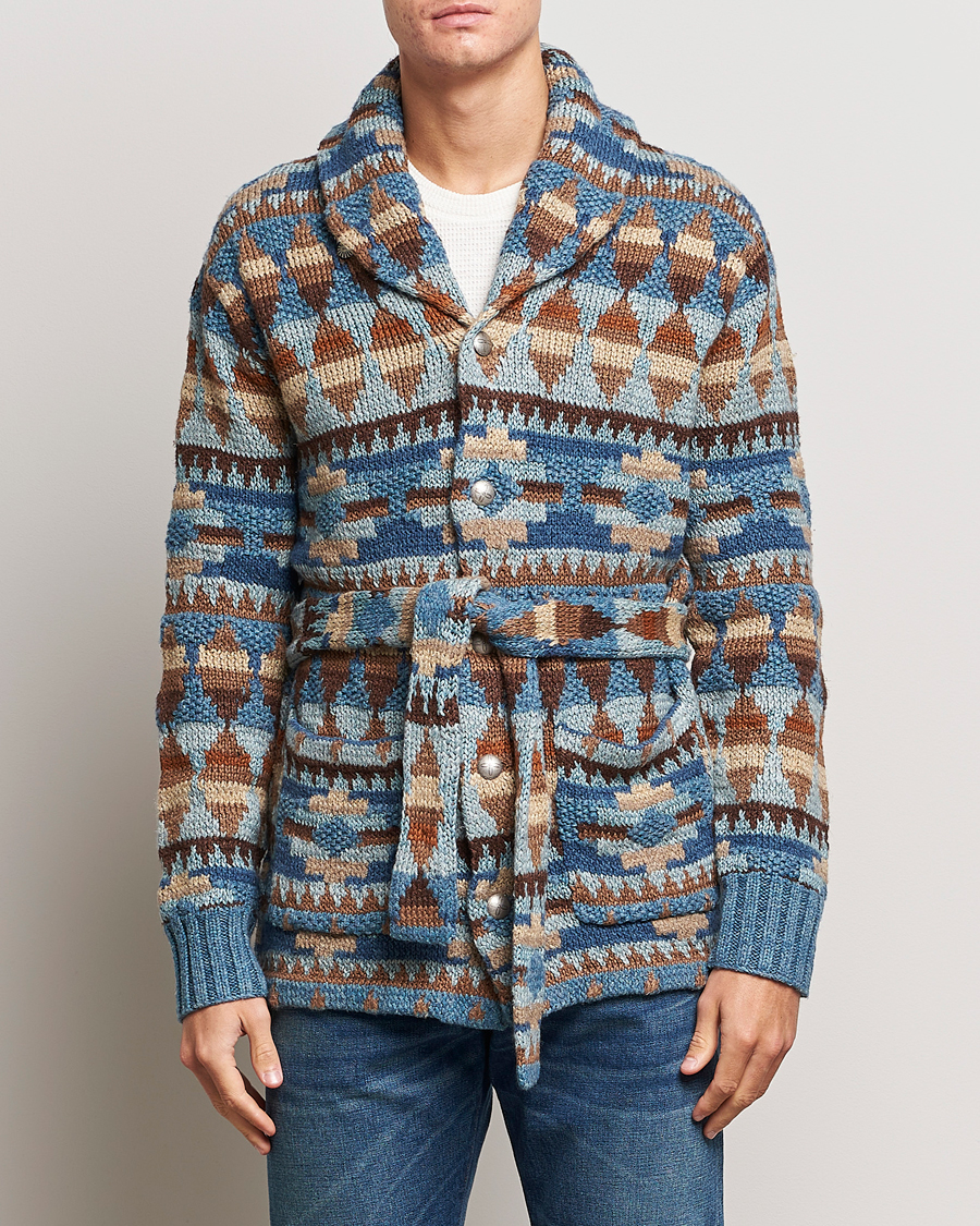 Heren | Truien | RRL | Ranch Shawl Collar Cardigan Brown/Blue