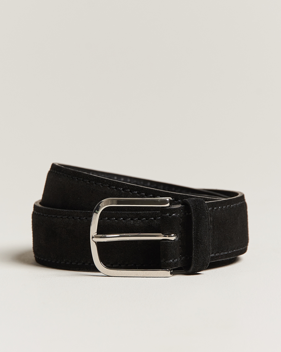 Heren | Orciani Suede Belt 3,5 cm Black | Orciani | Suede Belt 3,5 cm Black