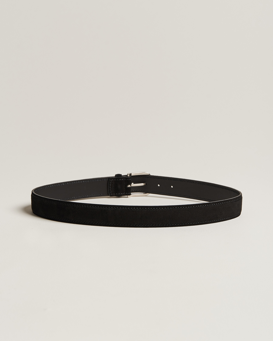 Heren | Orciani Suede Belt 3,5 cm Black | Orciani | Suede Belt 3,5 cm Black