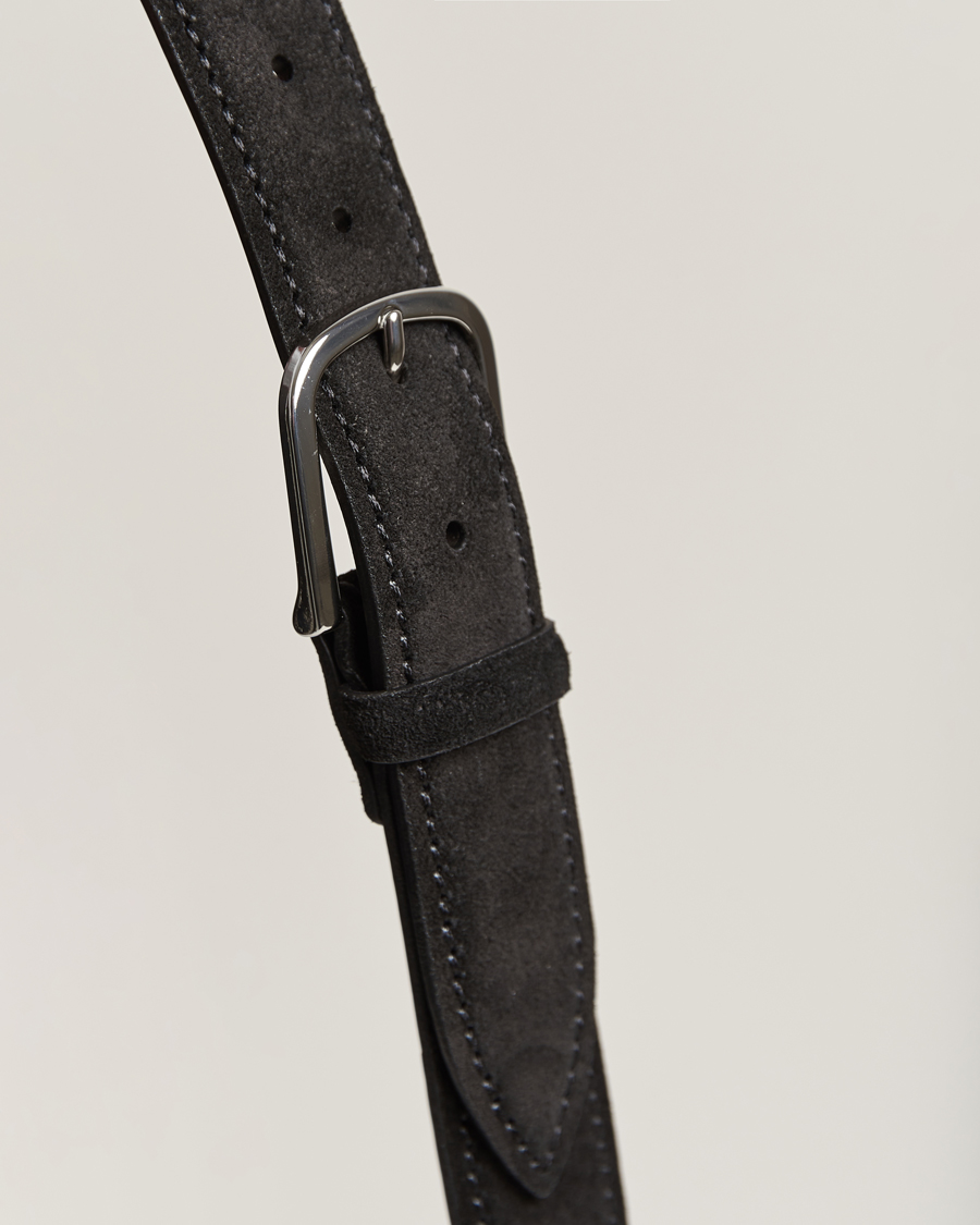 Heren | Orciani Suede Belt 3,5 cm Black | Orciani | Suede Belt 3,5 cm Black