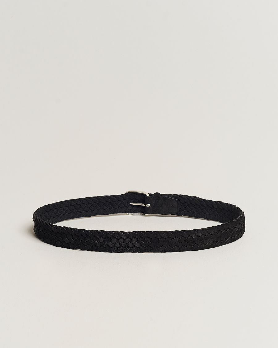 Heren |  | Orciani | Braided Suede Belt 3,5 cm Black