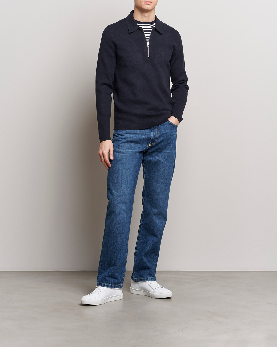 Heren | Truien | Samsøe Samsøe | Guna Half Zip Sky Captain